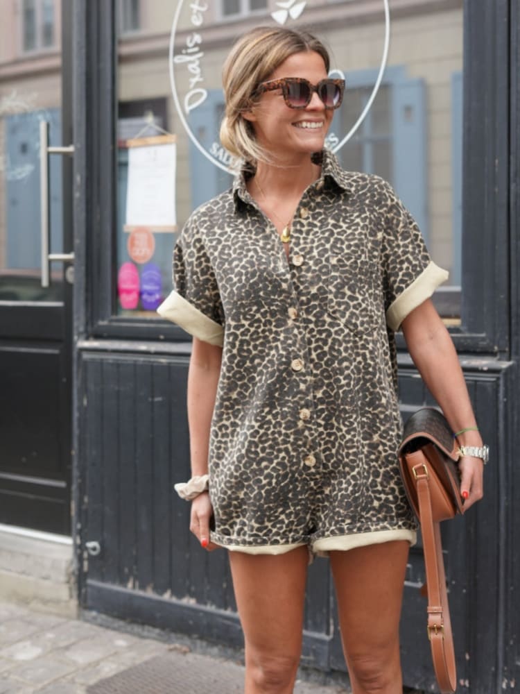 Image of Janice | Women's Button-Front Casual Romper