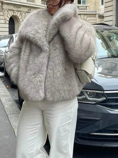 Women's Winter Coat Warm Elegant Wool Black