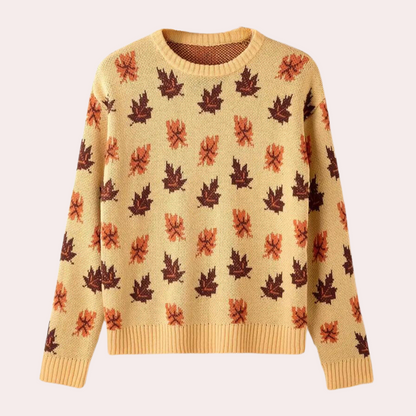 Women's Patterned Crewneck Sweater - VibreMode