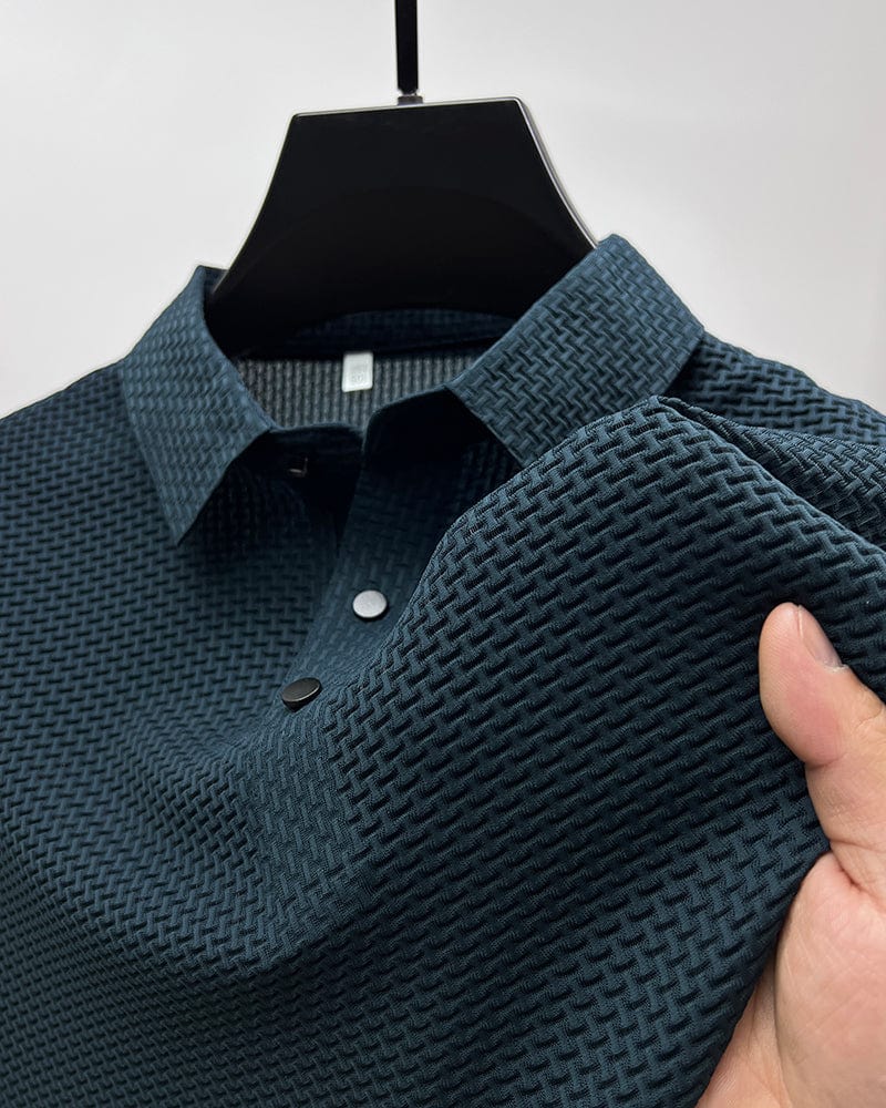 Image of Jaxon | Men's Textured Short Sleeve Polo Shirt