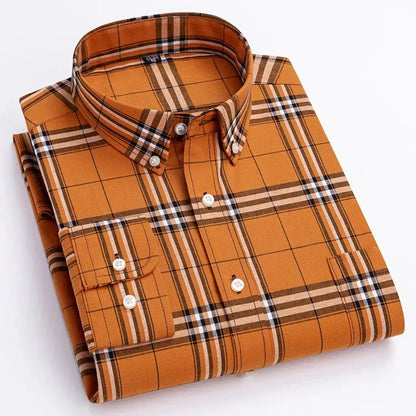 Casual Plaid Button Down Men's Shirt