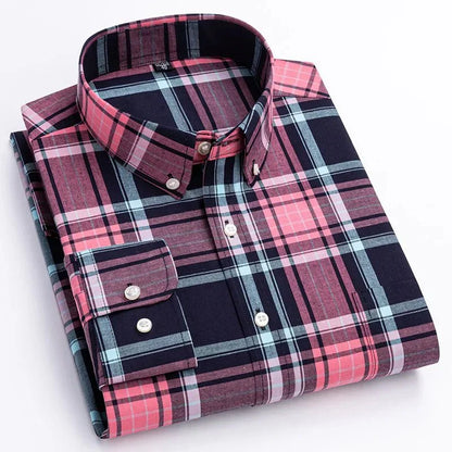 Casual Plaid Button Down Men's Shirt