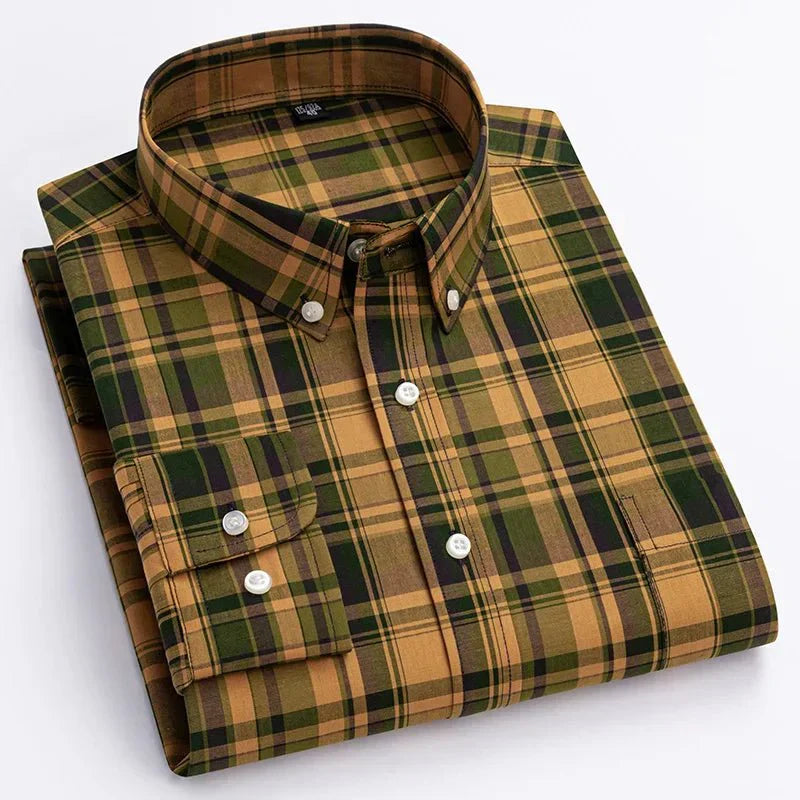 Classic Checked Men's Flannel Shirt - VibreMode