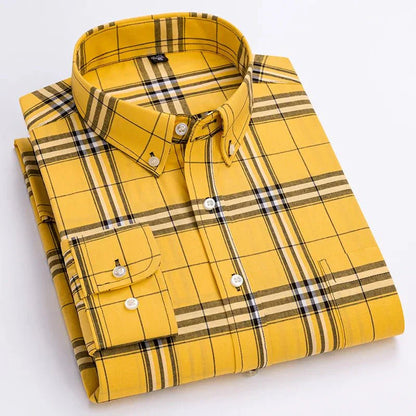Casual Plaid Button Down Men's Shirt