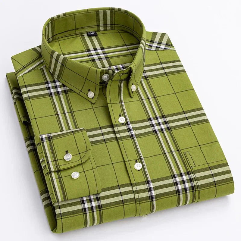 Casual Plaid Button Down Men's Shirt