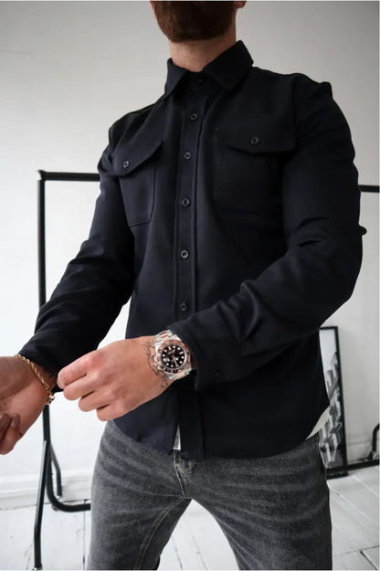 Jay | Men's Button-Down Long Sleeve Shirt Jacket - Image 1