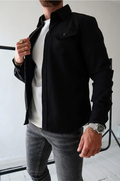 Jay | Men's Button-Down Long Sleeve Shirt Jacket - Image 2