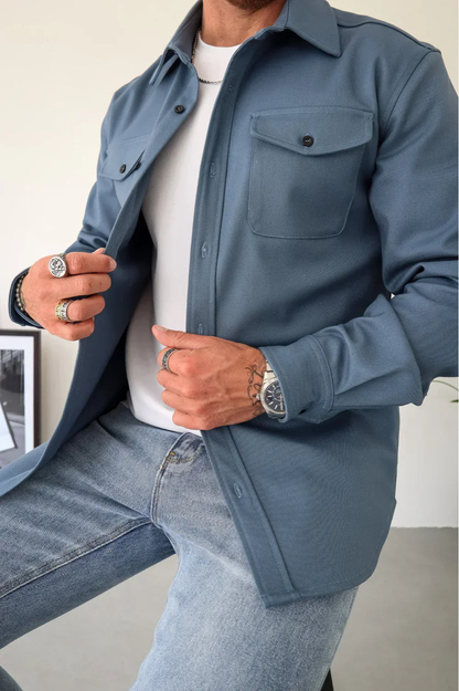 Jay | Men's Button-Down Long Sleeve Shirt Jacket - Image 3