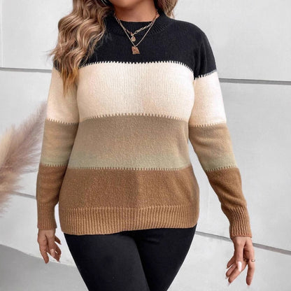 Women's Relaxed Fit Striped Sweater - VibreMode