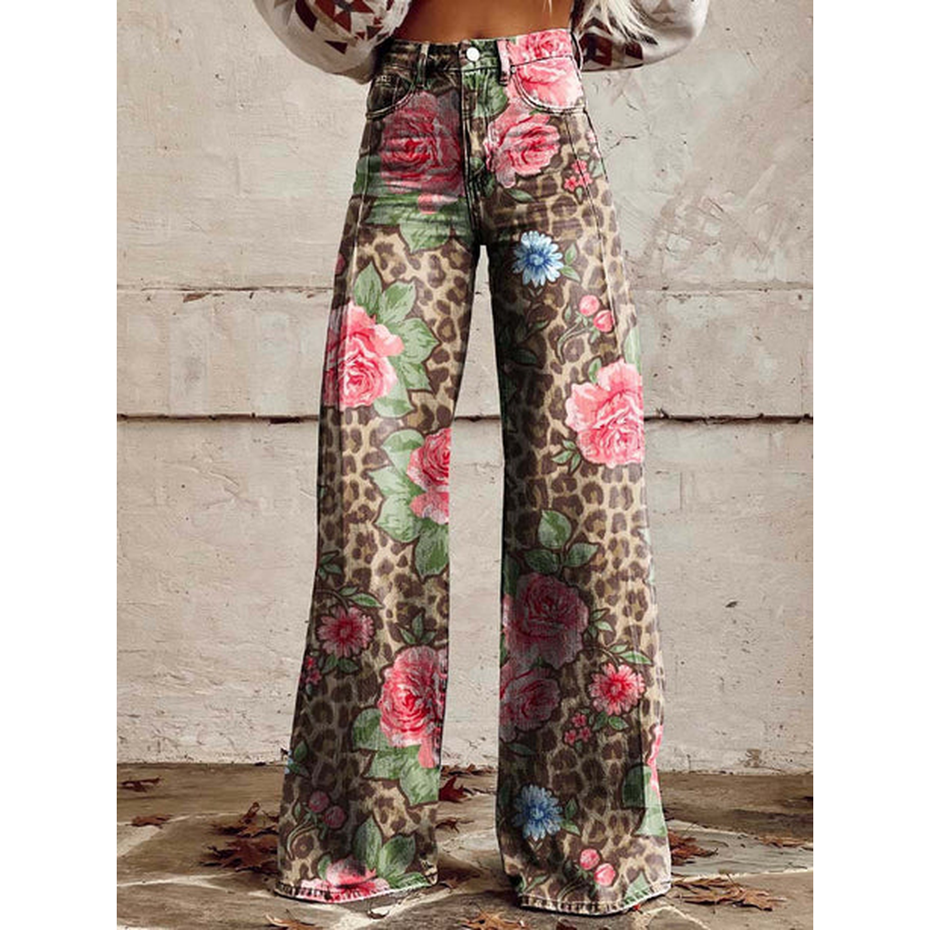 Women's Floral Print Long Pants