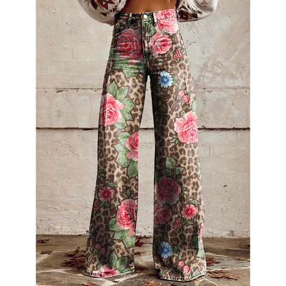 Women's Floral Print Long Pants