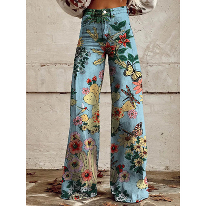 Women's Floral Print Long Pants