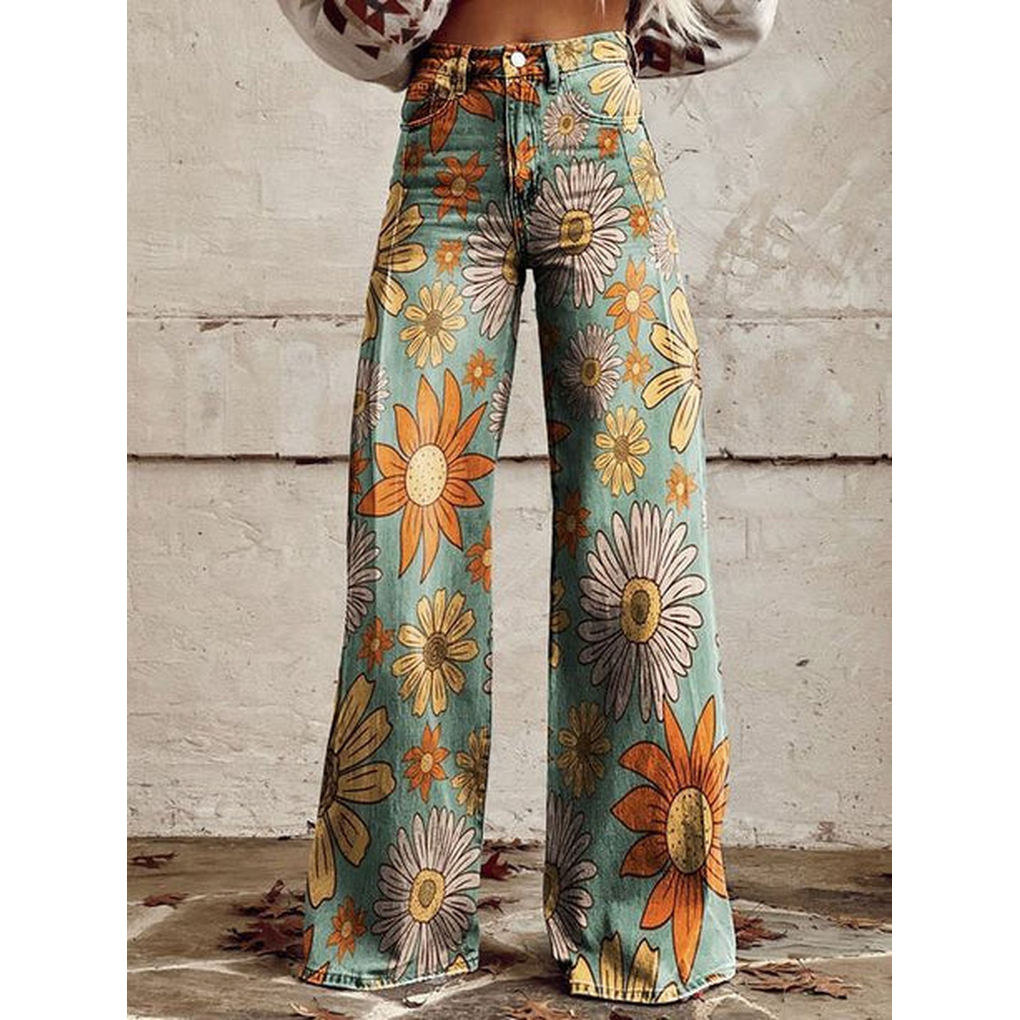 Women's Floral Print Long Pants