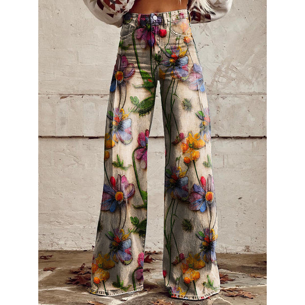 Women's Floral Print Long Pants