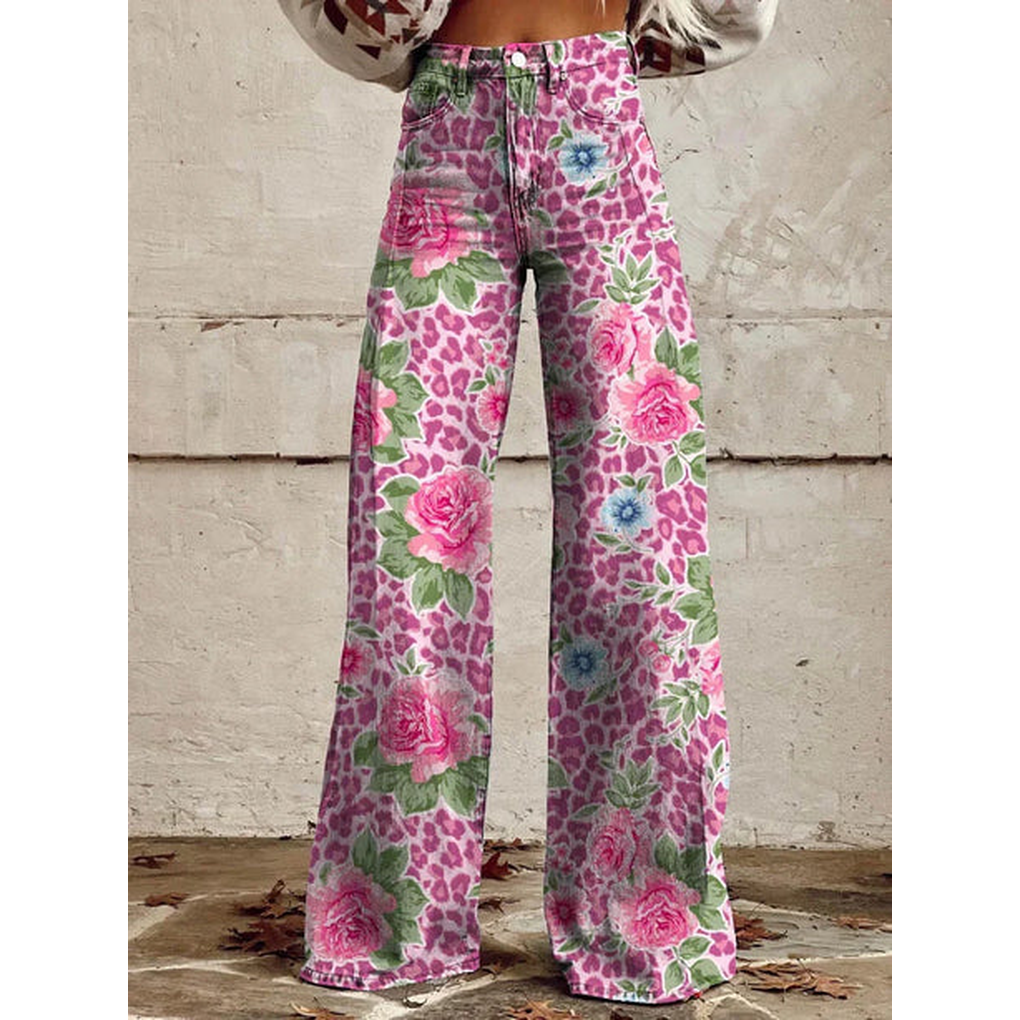 Women's Floral Print Long Pants