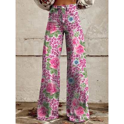 Women's Floral Print Long Pants