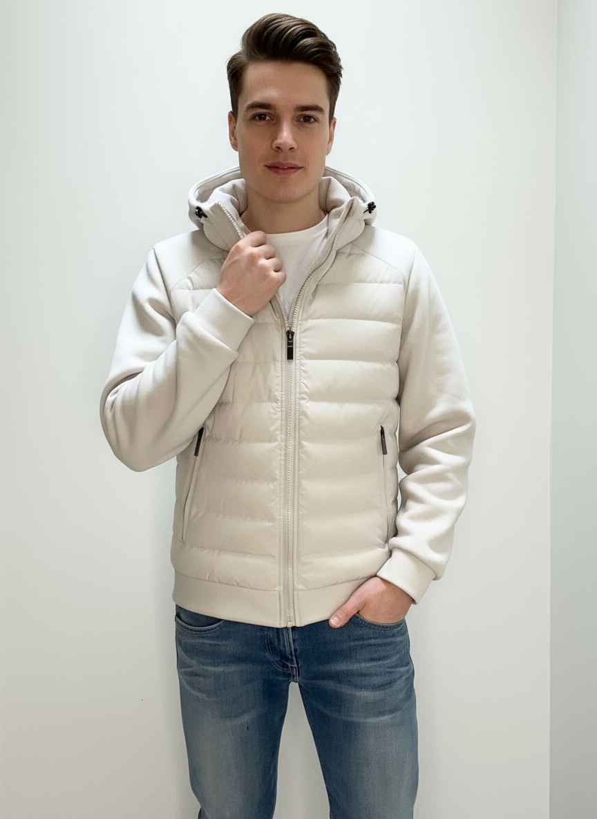 Men's Hooded Puffer Jacket - VibreMode