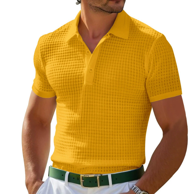 Image of Jeffrey | Men's Slim Fit Textured Polo Shirt