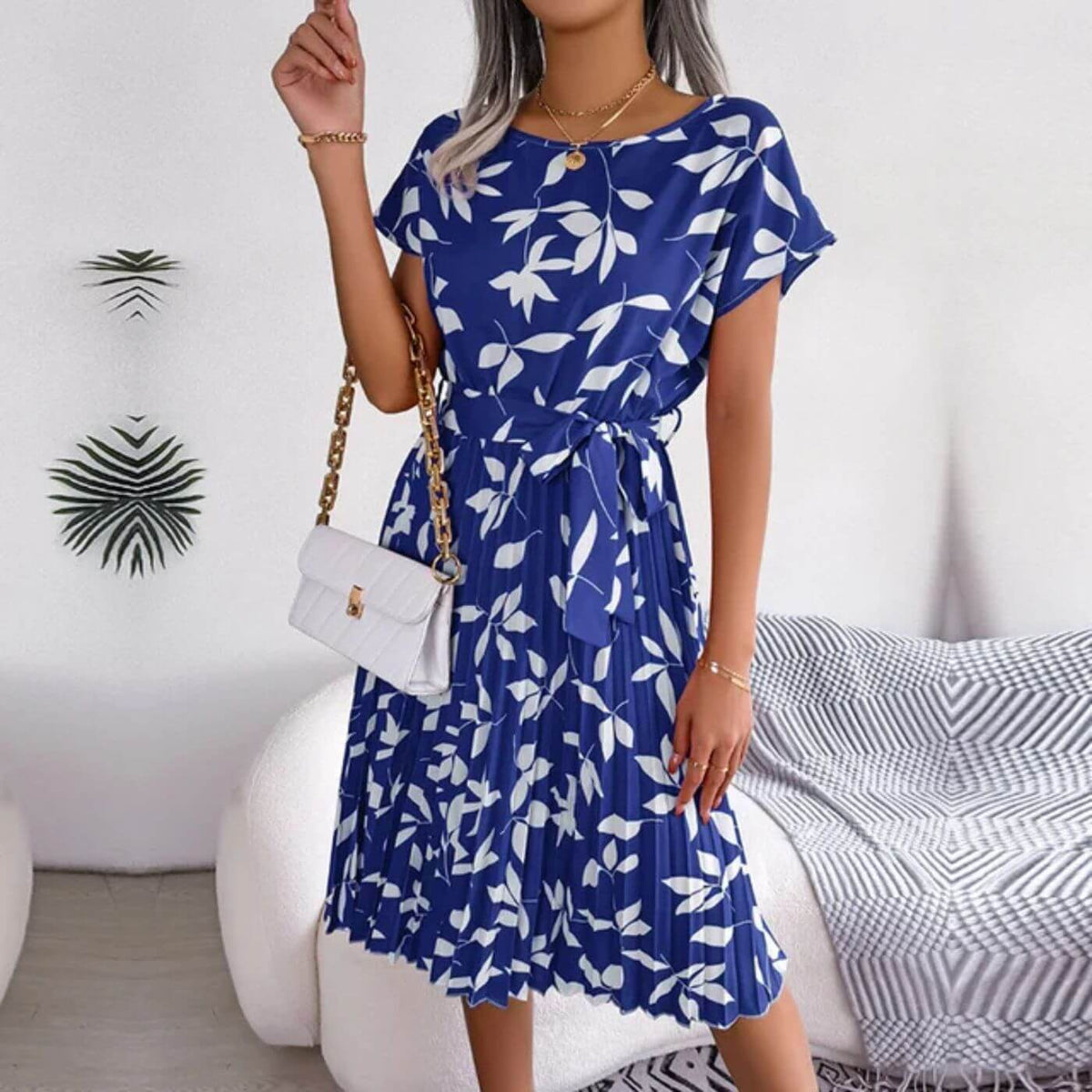 Image of Jennifer | Women's Pleated A-Line Midi Dress