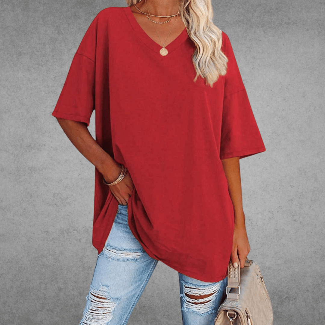 Image of Jessica | Women's Oversized V-Neck T-Shirt