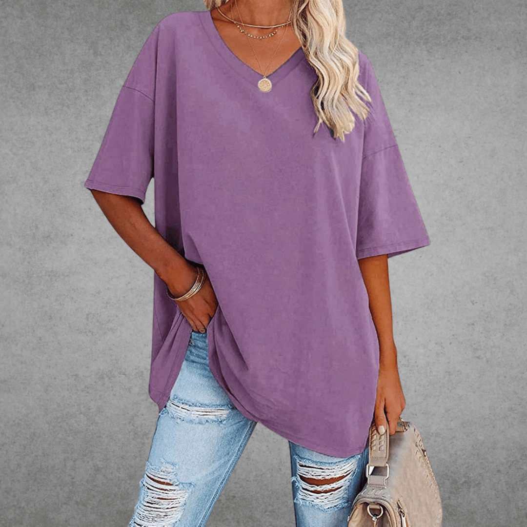 Image of Jessica | Women's Oversized V-Neck T-Shirt