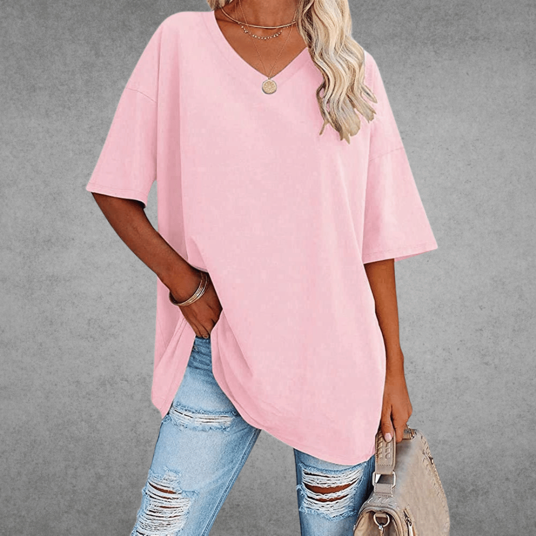 Image of Jessica | Women's Oversized V-Neck T-Shirt