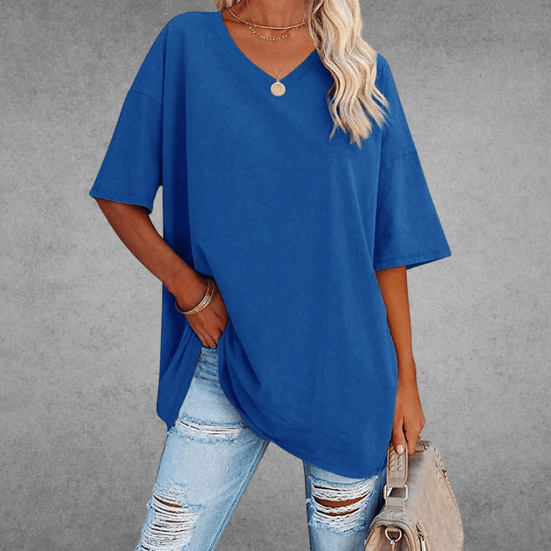 Image of Jessica | Women's Oversized V-Neck T-Shirt
