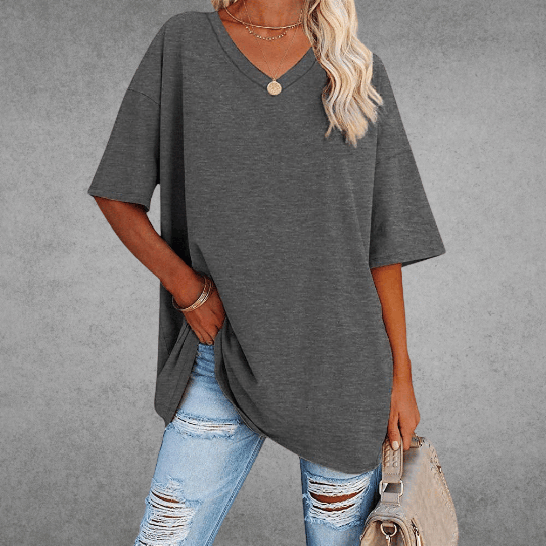 Image of Jessica | Women's Oversized V-Neck T-Shirt