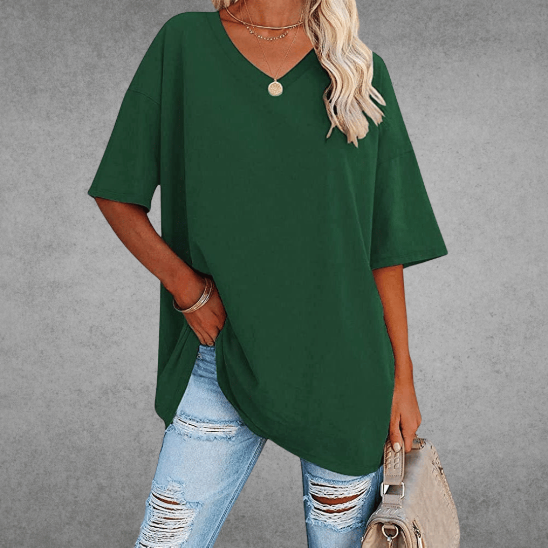 Image of Jessica | Women's Oversized V-Neck T-Shirt