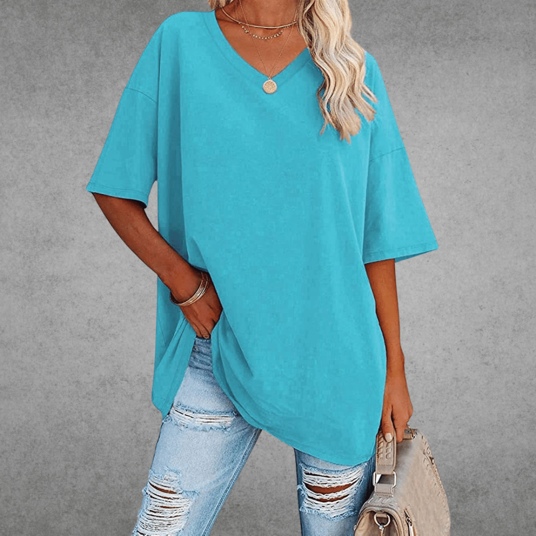 Image of Jessica | Women's Oversized V-Neck T-Shirt