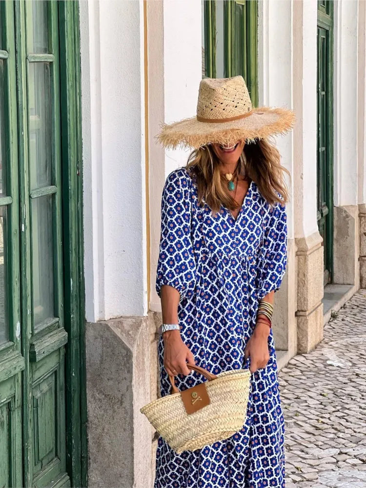 Image of Jocelyn | Women's V-Neck Tiered Maxi Dress