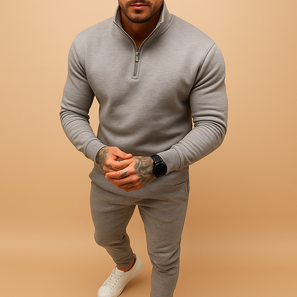 Men's Jogging Suit Half-Zip Sweater Pants