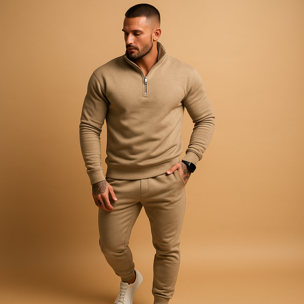 Men's Jogging Suit Half-Zip Sweater Pants - VibreMode