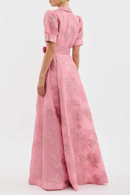 Women's Floral Maxi Dress with Belt