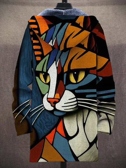 Women's Casual Cat Pattern Lightweight Jacket