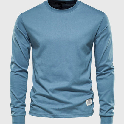 Men's Cotton Long Sleeve Shirt Round Neck