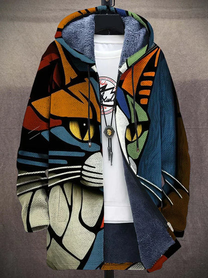 Women's Casual Cat Pattern Lightweight Jacket - VibreMode