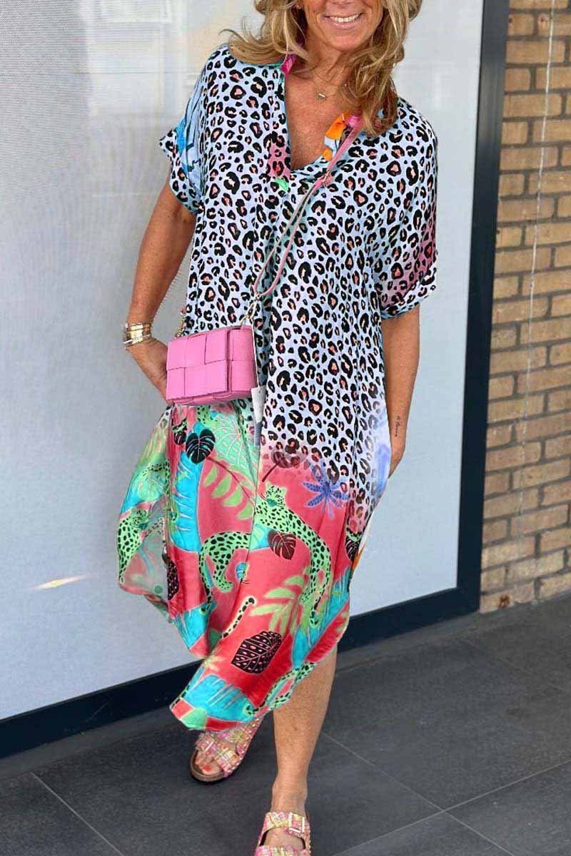 Vibrant Animal Print Summer Dress