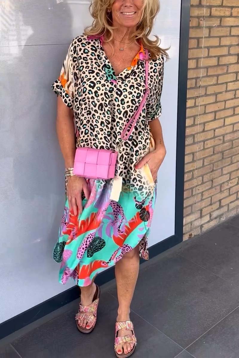 Vibrant Animal Print Summer Dress