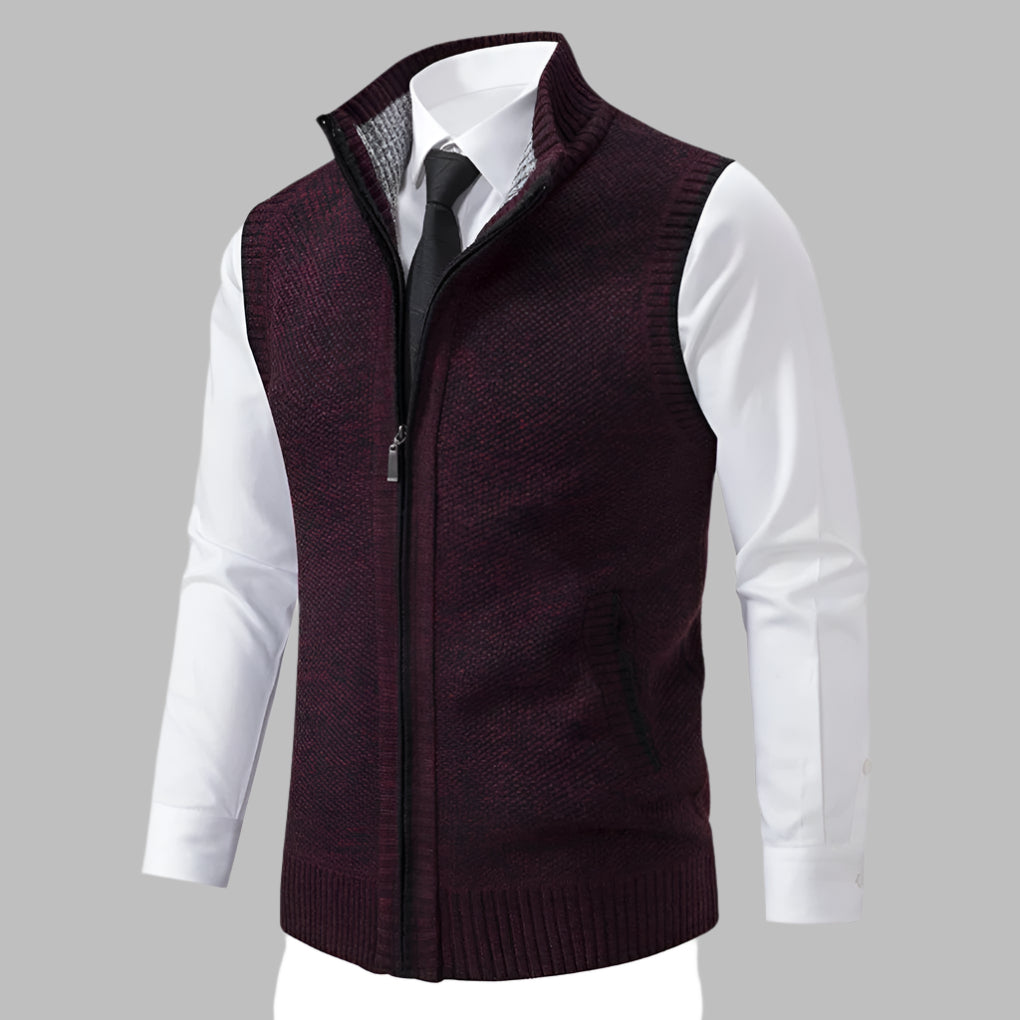 Men's Knit Sweater Vest Full Zip