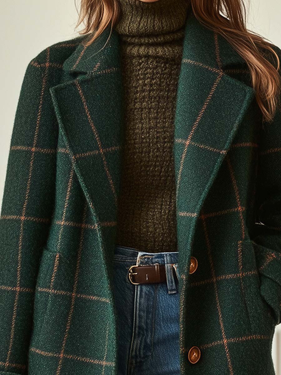 Timeless Checked Wool Coat