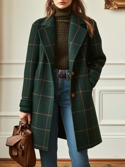 Timeless Checked Wool Coat - VibreMode