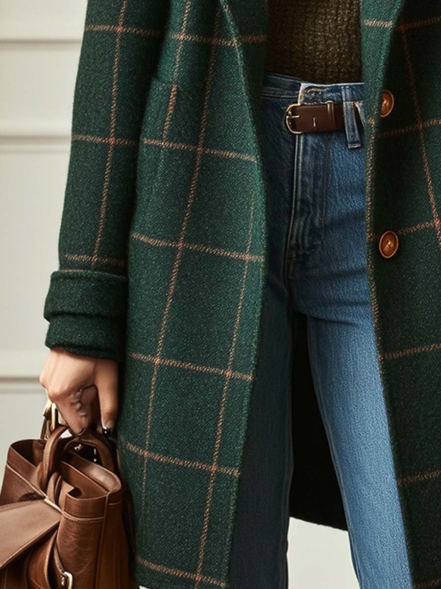 Timeless Checked Wool Coat