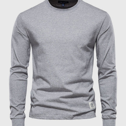 Men's Cotton Long Sleeve Shirt Round Neck