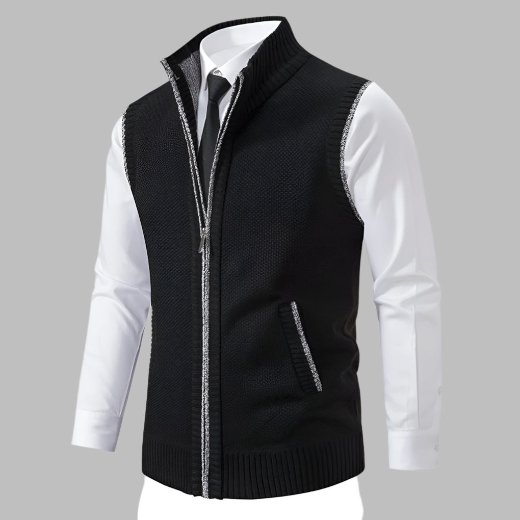 Men's Knit Sweater Vest Full Zip