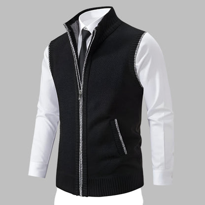 Men's Knit Sweater Vest Full Zip