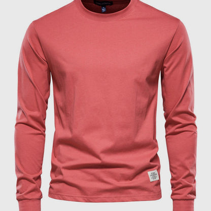 Men's Cotton Long Sleeve Shirt Round Neck