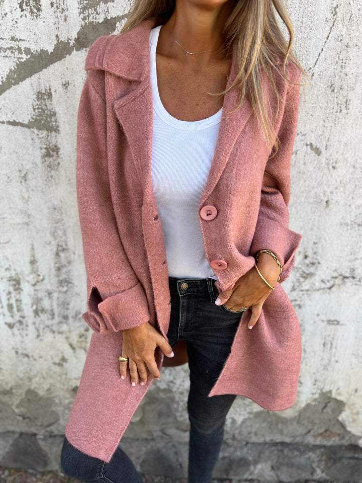 Women's wool coat with lapels - VibreMode