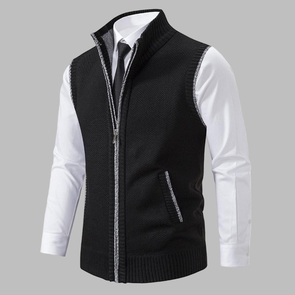 Men's Knitted Zip Up Vest