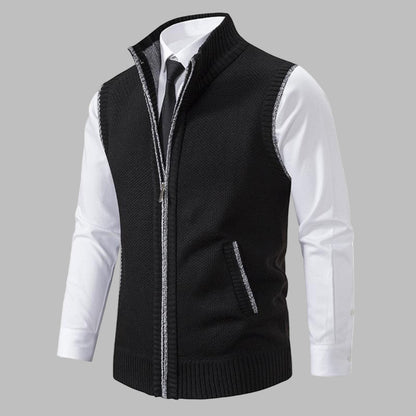 Men's Knitted Zip Up Vest